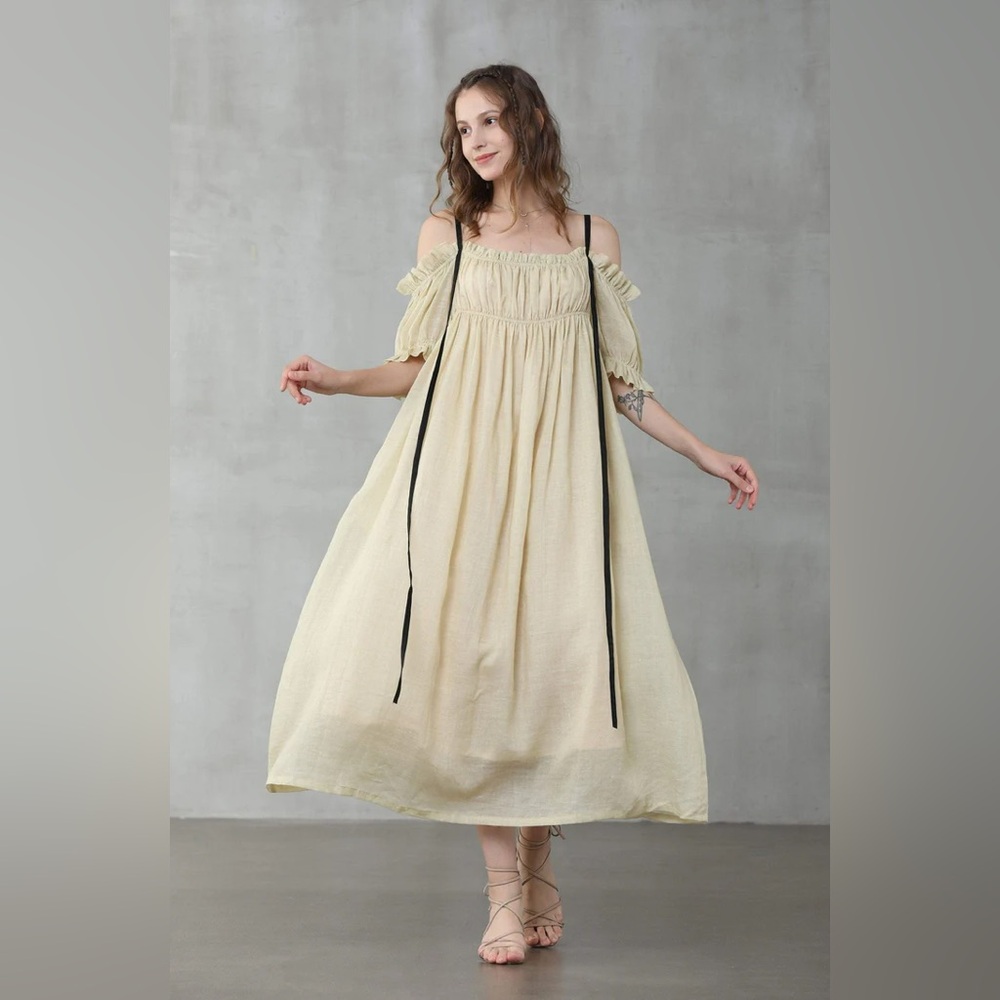 SOLD ON DEPOP Linennaive La Luna 11 Old Lace Linen Dress
